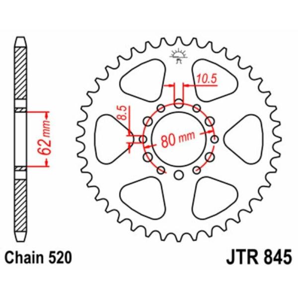 JT SPROCKETS JTスプロケット スチール製リアスプロケット スタンダード 845 - 5...