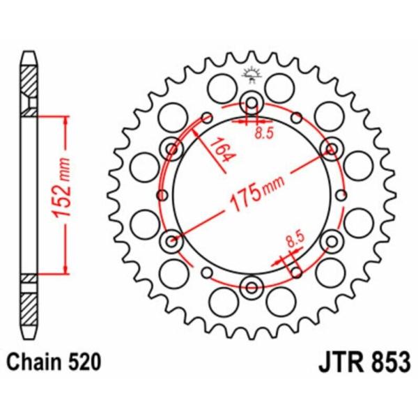 JT SPROCKETS JTスプロケット スチール製リアスプロケット スタンダード 853-520...