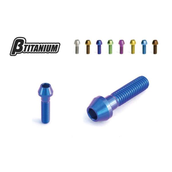 βTITANIUM ベータチタニウム リアキャリパー マウントチタンボルトキット マジョーラブルー ...