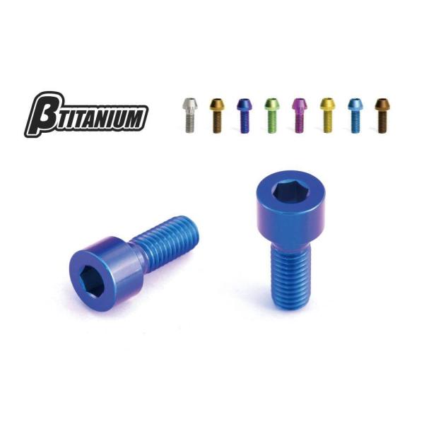 βTITANIUM ベータチタニウム ハンドルクランプ チタンボルトキット アイスブルー タイプ：テ...