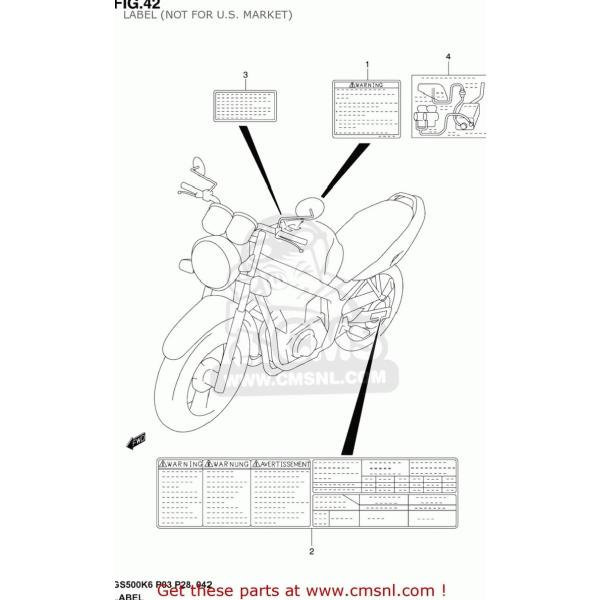 CMS CMS:シーエムエス INDICATIELABEL GS500F 2004 (K4) USA...