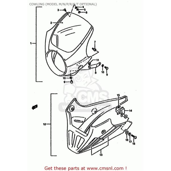 CMS シーエムエス (94402-01D60-33J) COWLING SET，UPPER (GR...