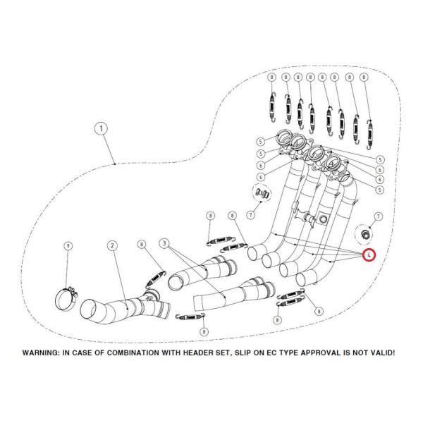 AKRAPOVIC アクラポビッチ 【リペアパーツ】H-B10R1 header SS S1000R...