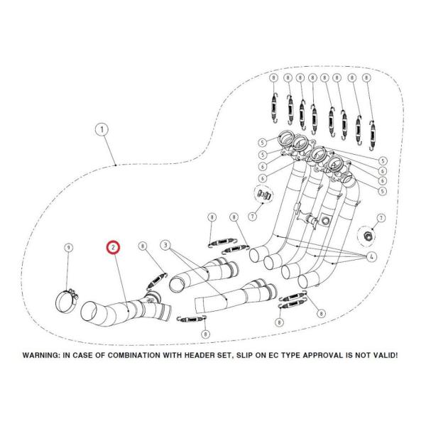 AKRAPOVIC アクラポビッチ 【リペアパーツ】L-B10R2 link pipe SS S10...