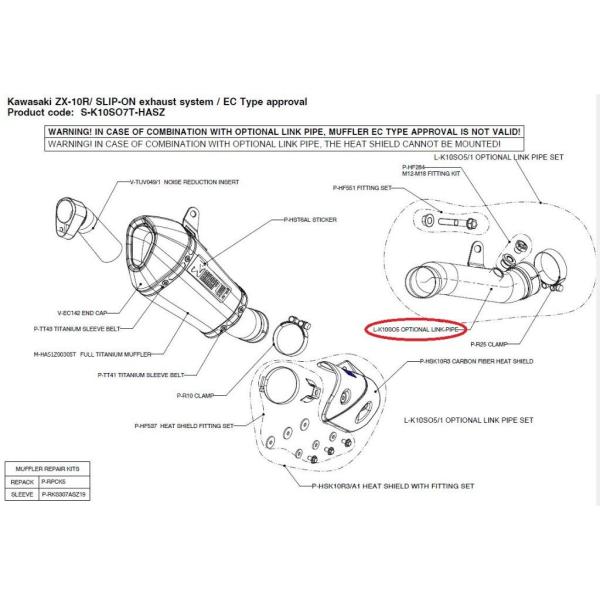 AKRAPOVIC アクラポビッチ 【リペアパーツ】L-K10SO5 optional link-p...
