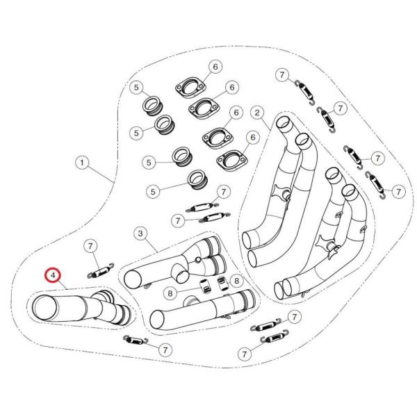AKRAPOVIC アクラポビッチ 【リペアパーツ】L-Y6R8L link pipe SS YZF...