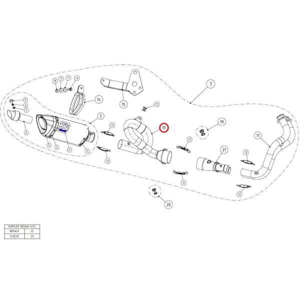 AKRAPOVIC アクラポビッチ 【リペアパーツ】L-Y7R1SS link pipe SS FZ...