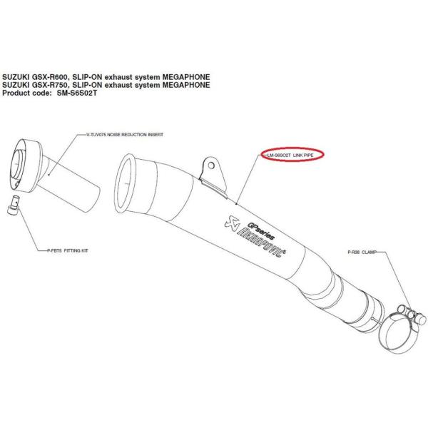 AKRAPOVIC アクラポビッチ 【リペアパーツ】LM-S6SO2T link pipe GSX-...