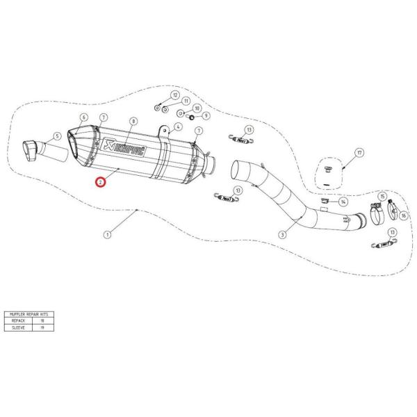 AKRAPOVIC アクラポビッチ 【リペアパーツ】M-Z01805T muffler ZX-10R...