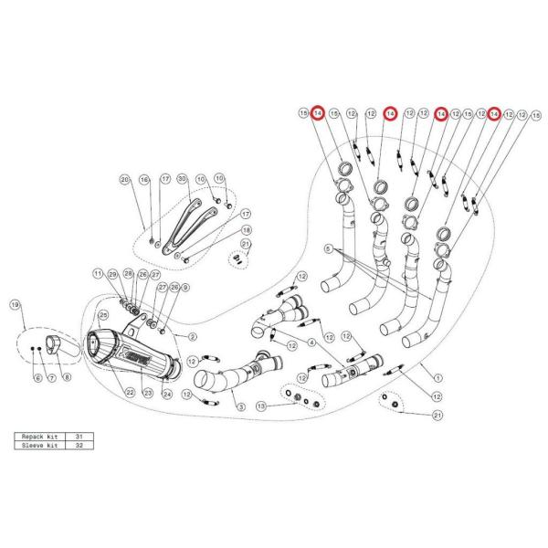 AKRAPOVIC アクラポビッチ 【リペアパーツ】P-102 head bushe SS S100...