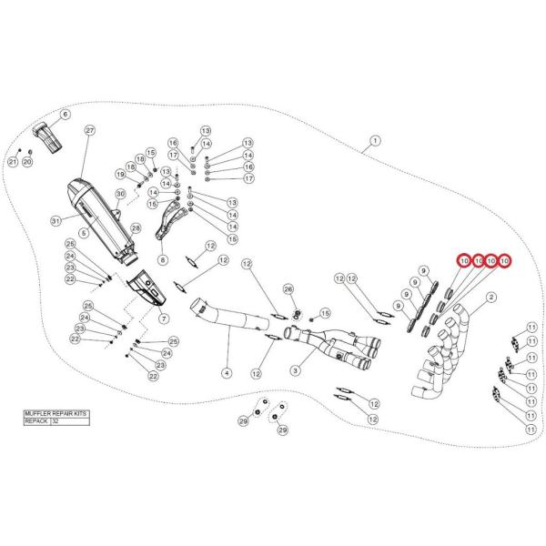 AKRAPOVIC アクラポビッチ 【リペアパーツ】P-105 inner sleeve SS FZ...
