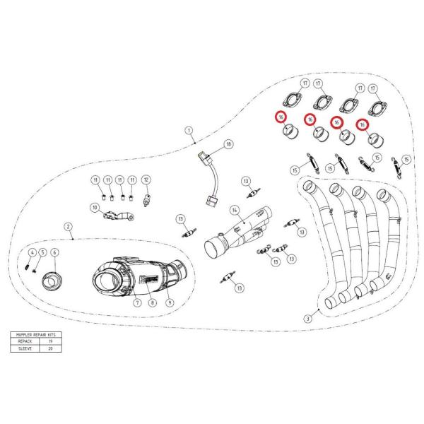 AKRAPOVIC アクラポビッチ 【リペアパーツ】P-112 inner sleeve SS CB...