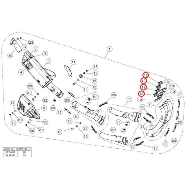 AKRAPOVIC アクラポビッチ 【リペアパーツ】P-57 inner sleeve SS YZF...