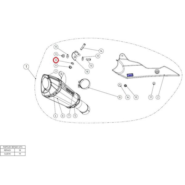 AKRAPOVIC アクラポビッチ 【リペアパーツ】P-DR47 washer SS NINJA H...
