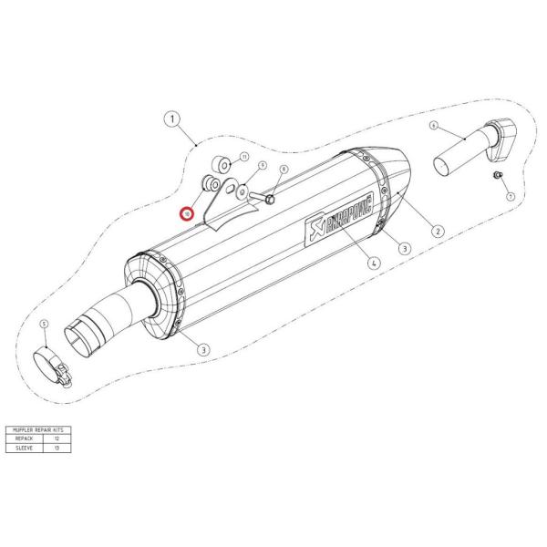 AKRAPOVIC アクラポビッチ 【リペアパーツ】P-DR75 bush al F800GT F8...