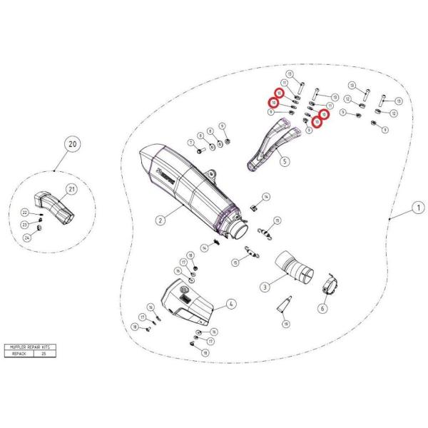 AKRAPOVIC アクラポビッチ 【リペアパーツ】P-DR86 washer SS その他マフラー...