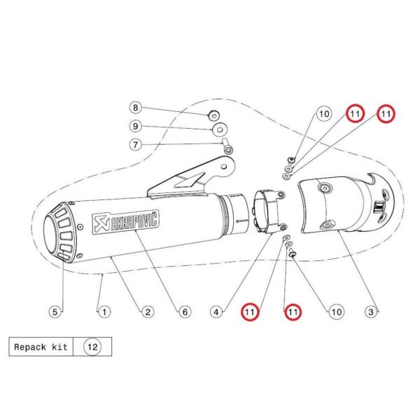 AKRAPOVIC アクラポビッチ 【リペアパーツ】P-DRH2/BAR316 washer SS ...