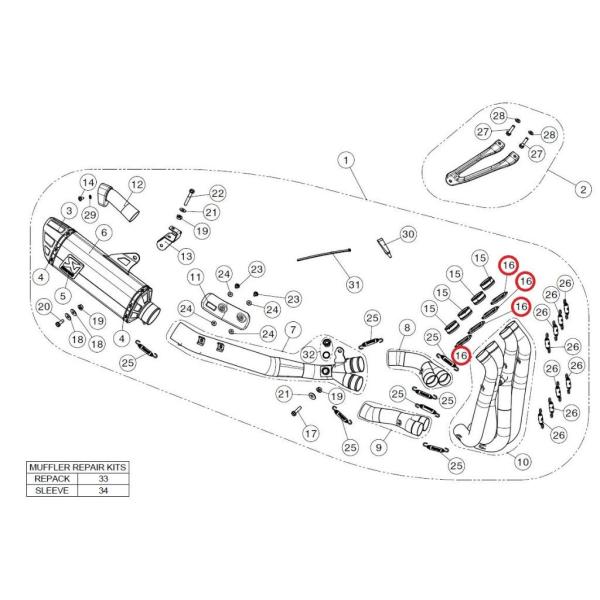 AKRAPOVIC アクラポビッチ 【リペアパーツ】P-F40 flange CBR1000RR S...