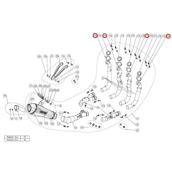 AKRAPOVIC アクラポビッチ 【リペアパーツ】P-FK12 flange S1000R S10...
