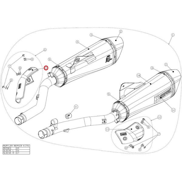 AKRAPOVIC アクラポビッチ 【リペアパーツ】P-HSB16R1D heat shield c...