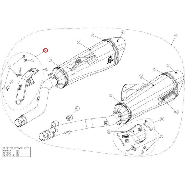 AKRAPOVIC アクラポビッチ 【リペアパーツ】P-HSB16R1D/A1 heat shiel...