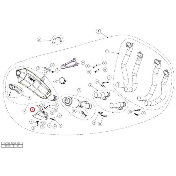 AKRAPOVIC アクラポビッチ 【リペアパーツ】P-HSK10SO1 heat shield c...