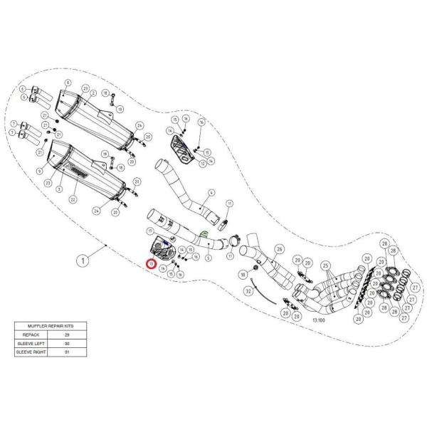 AKRAPOVIC アクラポビッチ 【リペアパーツ】P-HSK14R2 heat shield ca...