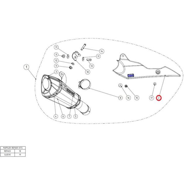 AKRAPOVIC アクラポビッチ 【リペアパーツ】P-HSS10E1 heat shield ca...