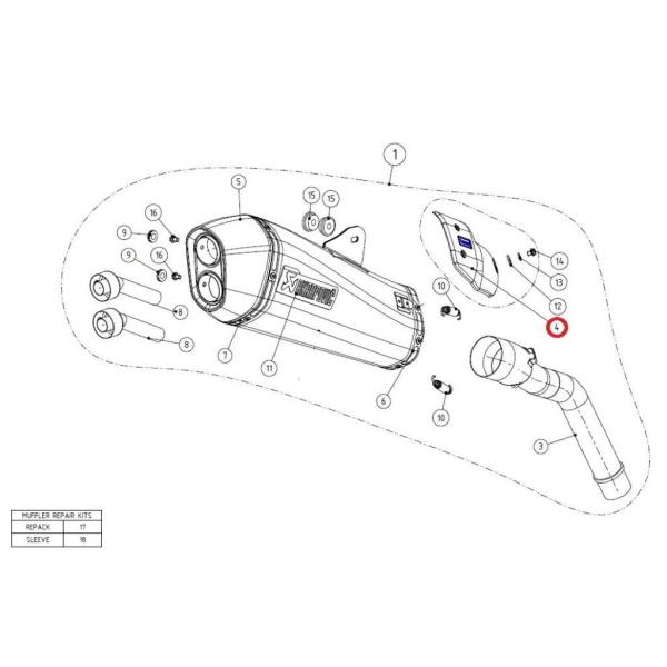 AKRAPOVIC アクラポビッチ 【リペアパーツ】P-HST80CA1 heat shield c...