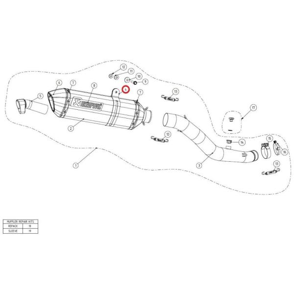 AKRAPOVIC アクラポビッチ 【リペアパーツ】P-MCTZ9 muffler clamp CB...