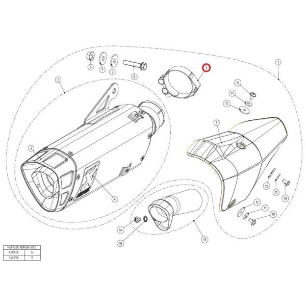 AKRAPOVIC アクラポビッチ 【リペアパーツ】P-R103/1 clamp YZF-R1 YA...