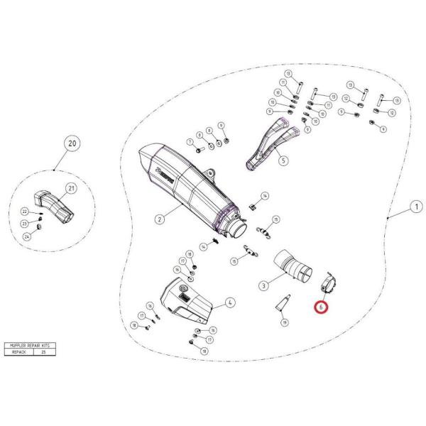 AKRAPOVIC アクラポビッチ 【リペアパーツ】P-R103/2 clamp YZF-R1 YA...