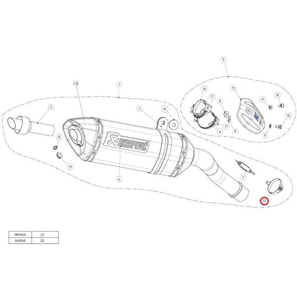 AKRAPOVIC アクラポビッチ 【リペアパーツ】P-R17 clamp SS VERSYS100...