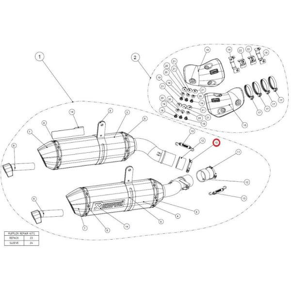 AKRAPOVIC アクラポビッチ 【リペアパーツ】P-R29L clamp SS CRF1000L...