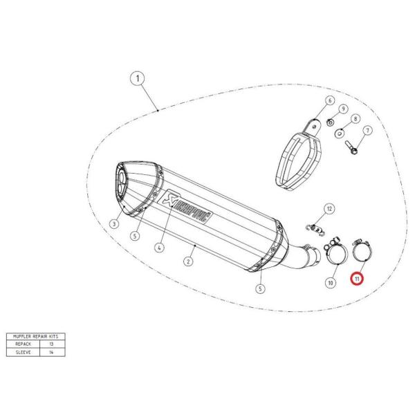 AKRAPOVIC アクラポビッチ 【リペアパーツ】P-R4L clamp SS GSX-S750 ...