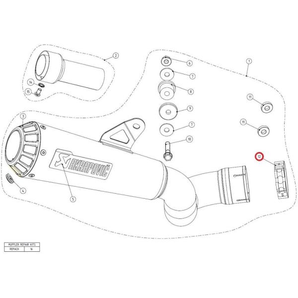 AKRAPOVIC アクラポビッチ 【リペアパーツ】P-R96 clamp SS CBR1000RR...