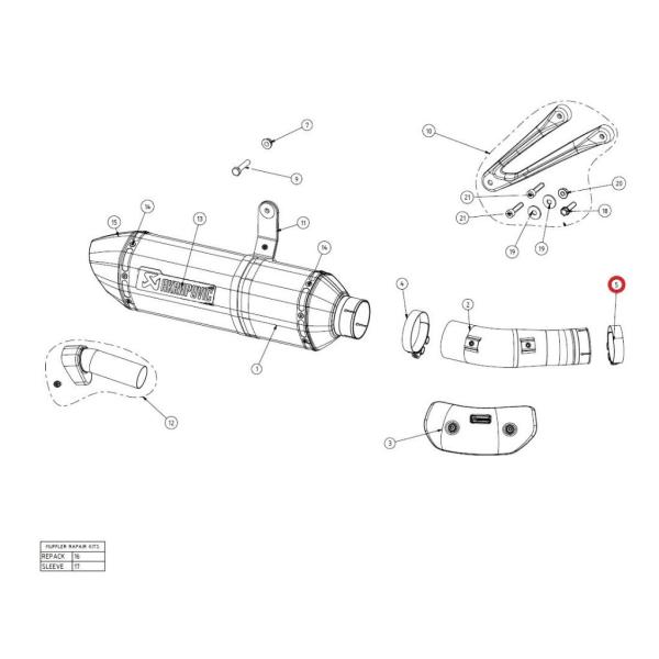 AKRAPOVIC アクラポビッチ 【リペアパーツ】P-R99 clamp SS S1000RR B...