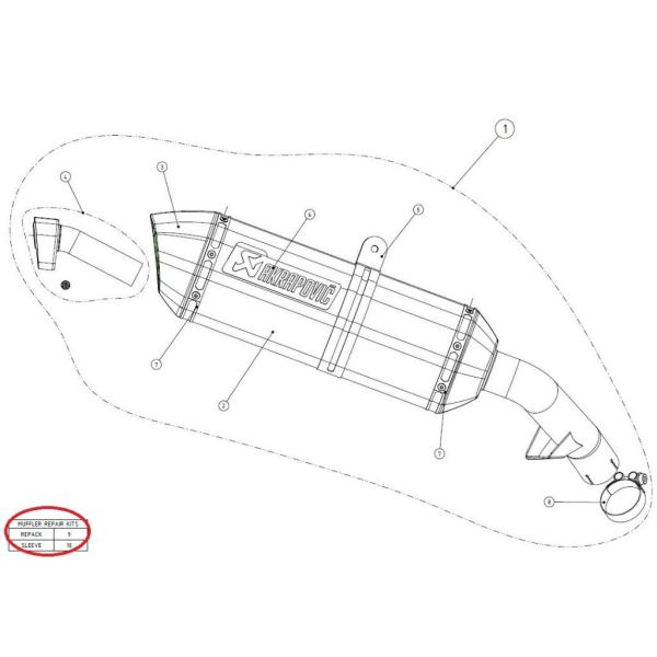 AKRAPOVIC アクラポビッチ 【リペアパーツ】P-RKS125RT35 muffler sle...