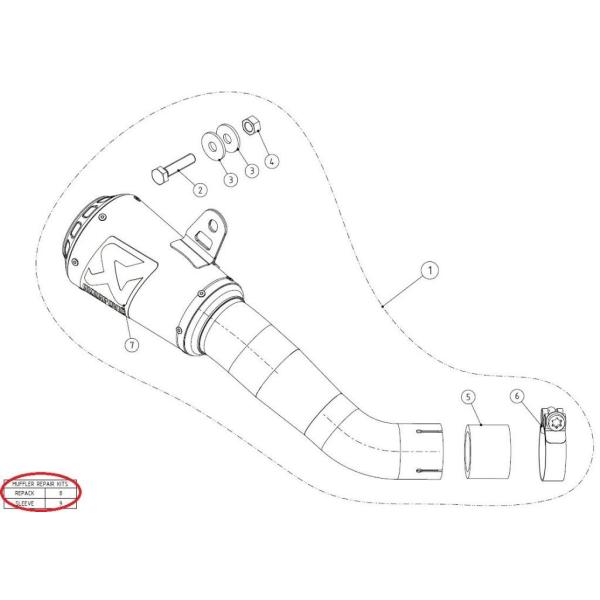 AKRAPOVIC アクラポビッチ 【リペアパーツ】P-RKS419AP120 muffler sl...