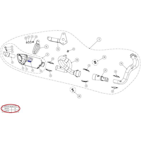 AKRAPOVIC アクラポビッチ 【リペアパーツ】P-RKS421AP200 muffler sl...