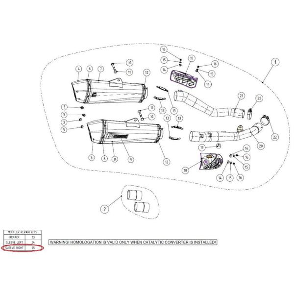 AKRAPOVIC アクラポビッチ 【リペアパーツ】P-RKS462ZAA400 muffler s...