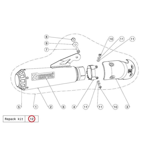 AKRAPOVIC アクラポビッチ 【リペアパーツ】P-RPCK122 muffler repack...