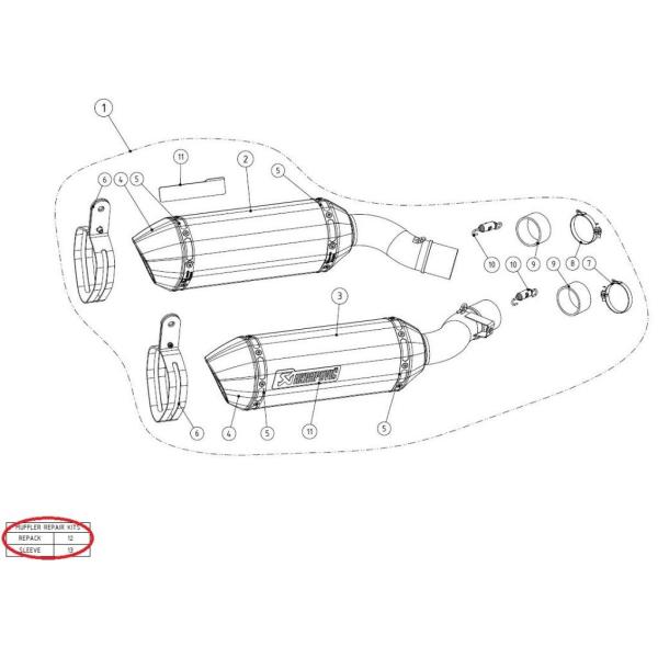 AKRAPOVIC アクラポビッチ 【リペアパーツ】P-RPCK142 muffler repack...