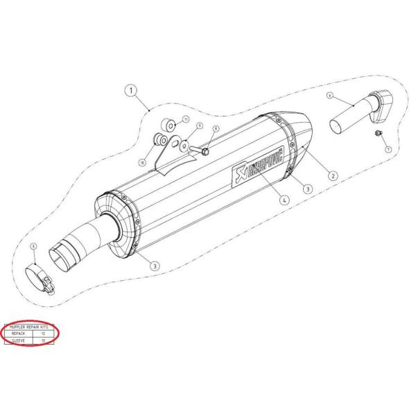 AKRAPOVIC アクラポビッチ 【リペアパーツ】P-RPCK19 muffler repack ...