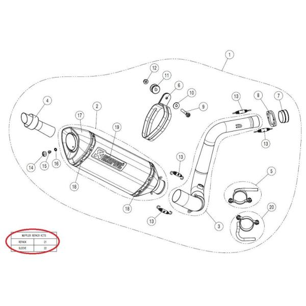 AKRAPOVIC アクラポビッチ 【リペアパーツ】P-RPCK81 muffler repack ...