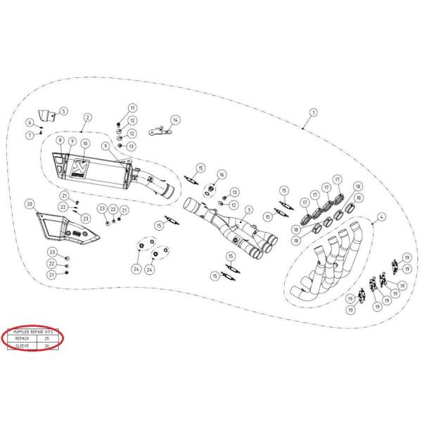 AKRAPOVIC アクラポビッチ 【リペアパーツ】P-RPCK91 muffler repack ...
