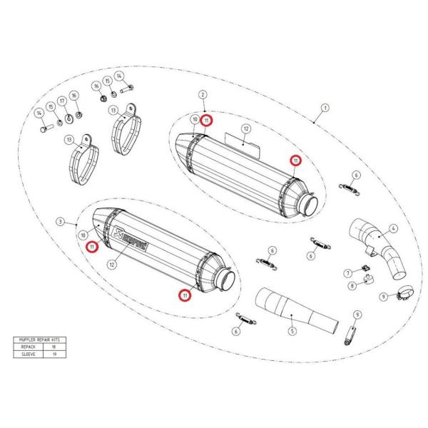 AKRAPOVIC アクラポビッチ 【リペアパーツ】P-TT13 belt