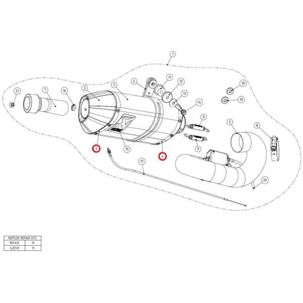 AKRAPOVIC 【リペアパーツ】P-TT21 belt ti for ti sleeve CBR...