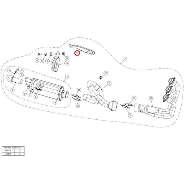 AKRAPOVIC アクラポビッチ 【リペアパーツ】P-X134 bracket SS FZ-09 ...