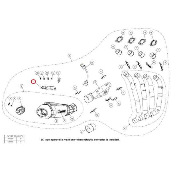 AKRAPOVIC アクラポビッチ 【リペアパーツ】P-X153 bracket SS CB650F...